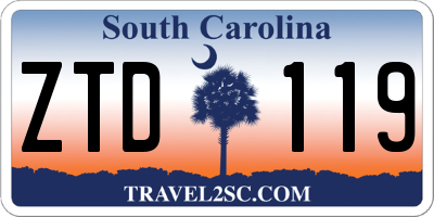 SC license plate ZTD119