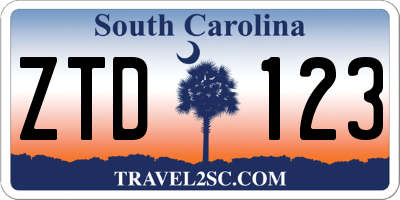 SC license plate ZTD123