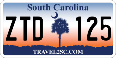 SC license plate ZTD125