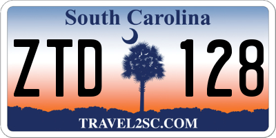 SC license plate ZTD128