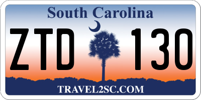 SC license plate ZTD130
