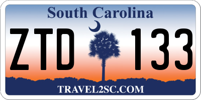 SC license plate ZTD133
