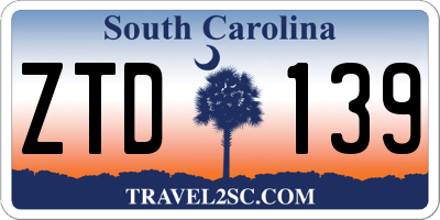 SC license plate ZTD139