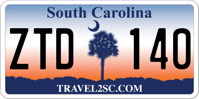 SC license plate ZTD140