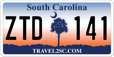 SC license plate ZTD141