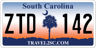 SC license plate ZTD142