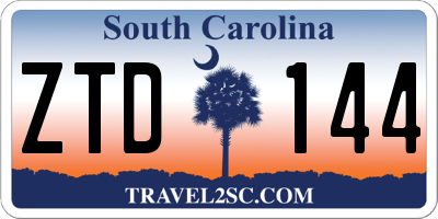 SC license plate ZTD144