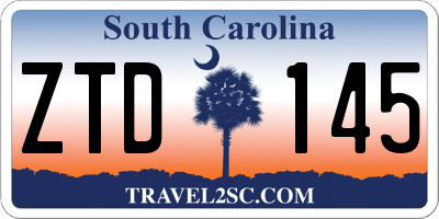 SC license plate ZTD145