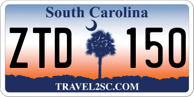 SC license plate ZTD150
