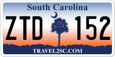 SC license plate ZTD152