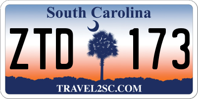 SC license plate ZTD173