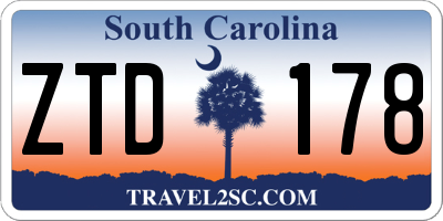 SC license plate ZTD178