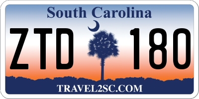 SC license plate ZTD180