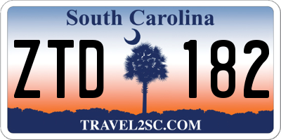 SC license plate ZTD182
