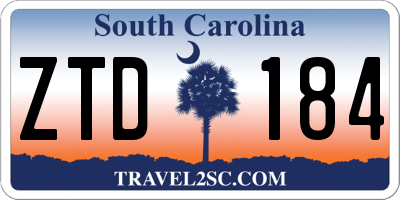 SC license plate ZTD184