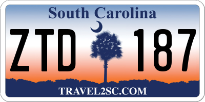 SC license plate ZTD187