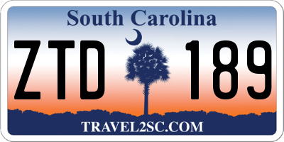 SC license plate ZTD189