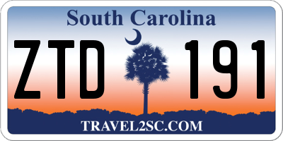 SC license plate ZTD191