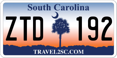SC license plate ZTD192