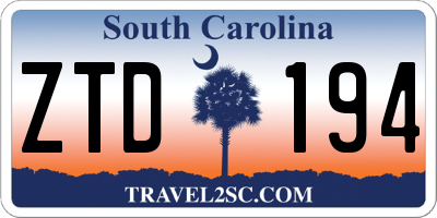 SC license plate ZTD194