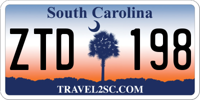 SC license plate ZTD198