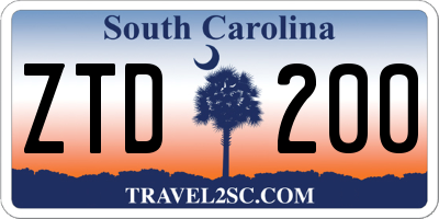 SC license plate ZTD200