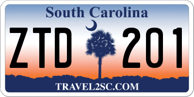 SC license plate ZTD201