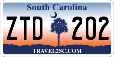 SC license plate ZTD202