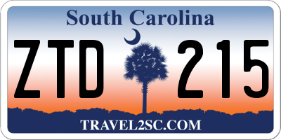 SC license plate ZTD215