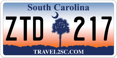 SC license plate ZTD217