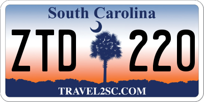 SC license plate ZTD220