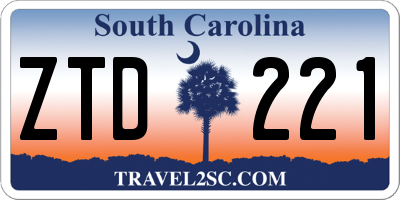 SC license plate ZTD221