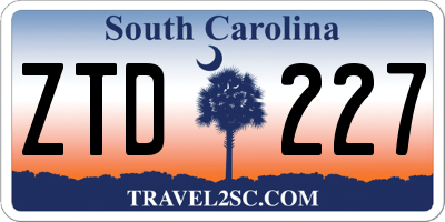 SC license plate ZTD227