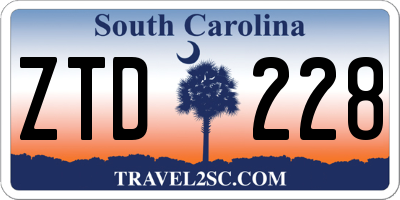 SC license plate ZTD228