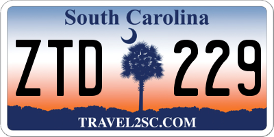 SC license plate ZTD229