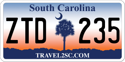 SC license plate ZTD235