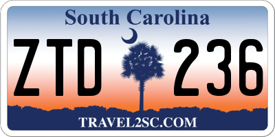 SC license plate ZTD236