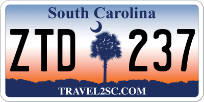 SC license plate ZTD237