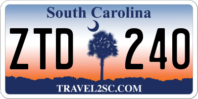 SC license plate ZTD240