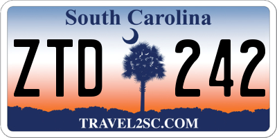 SC license plate ZTD242