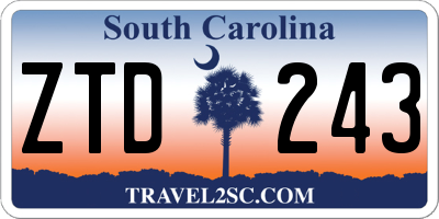 SC license plate ZTD243