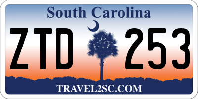 SC license plate ZTD253