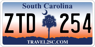 SC license plate ZTD254