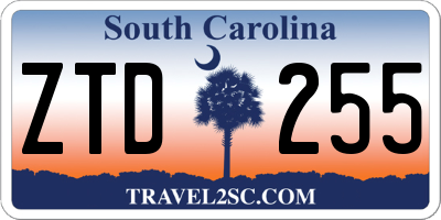 SC license plate ZTD255