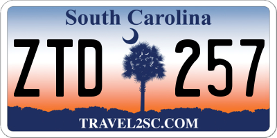 SC license plate ZTD257