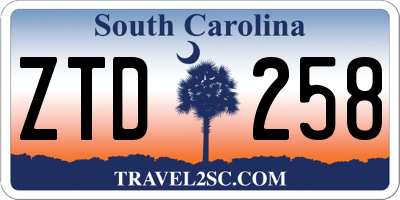 SC license plate ZTD258