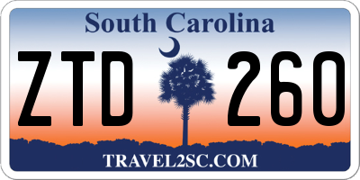 SC license plate ZTD260