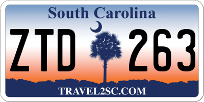 SC license plate ZTD263