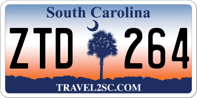 SC license plate ZTD264