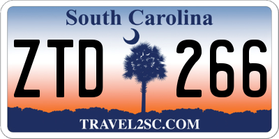 SC license plate ZTD266